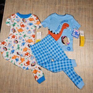 3T 4pc Short Sleeve Cotton Snug Fit Ms. Rachel Pajama Set Blue